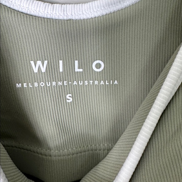 WILO Melbourne Australia Ribbed Athletic Romper Bodysuit Sage Green Size S - Picture 4 of 6